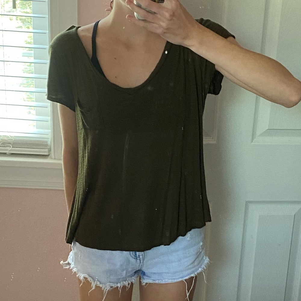 Forest Green flowy t-shirt